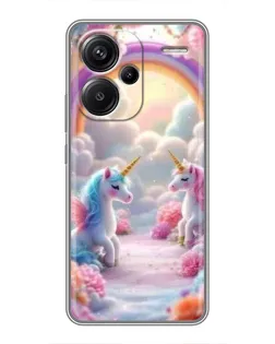 Чехол для Xiaomi Redmi Note 13 Pro Plus с картинкой «Радуга и единороги» Чехол для Xiaomi Redmi Note 13 Pro Plus с картинкой «Радуга и единороги»
