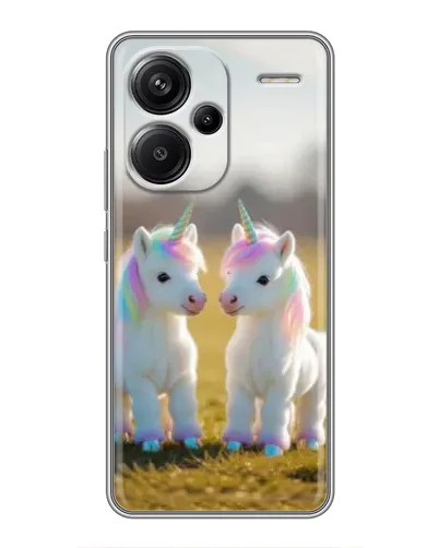 Чехол для Xiaomi Redmi Note 13 Pro Plus с картинкой «Пара единорогов»