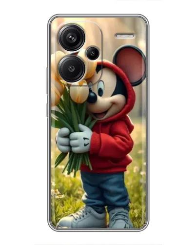 Чехол для Xiaomi Redmi Note 13 Pro Plus с картинкой «Микки с тюльпанами» Чехол для Xiaomi Redmi Note 13 Pro Plus с картинкой «Микки с тюльпанами»