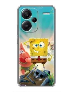 Чехол для Xiaomi Redmi Note 13 Pro Plus с картинкой «Спанч Боб победитель»