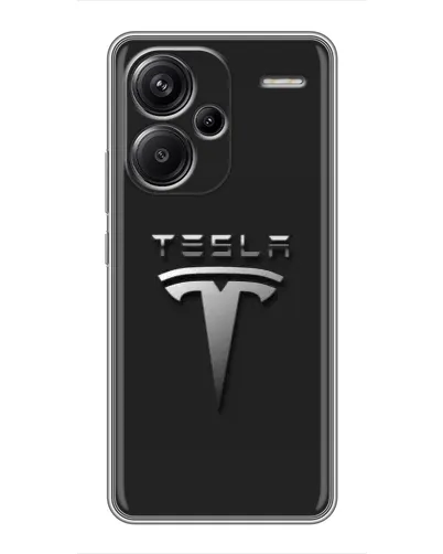 Чохол для Xiaomi Redmi Note 13 Pro Plus з картинкою «Сталевий логотип Tesla»