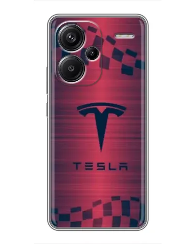 Чохол для Xiaomi Redmi Note 13 Pro Plus з картинкою «Тесла червоний карбон»
