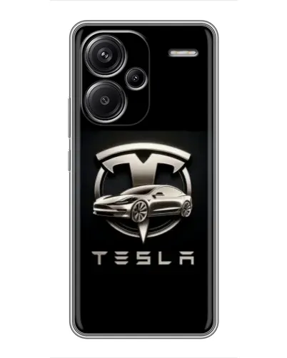 Чохол для Xiaomi Redmi Note 13 Pro Plus з картинкою «Tesla — срібне авто»
