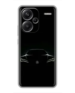 Чохол для Xiaomi Redmi Note 13 Pro Plus з картинкою «Mercedes — силует авто» Чохол для Xiaomi Redmi Note 13 Pro Plus з картинкою «Mercedes — силует авто»