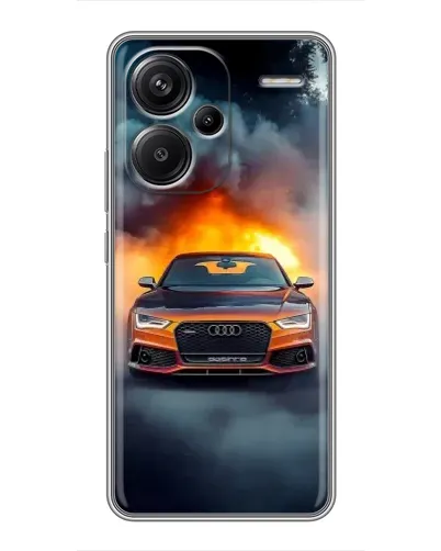 Чехол для Xiaomi Redmi Note 13 Pro Plus с картинкой «Audi в огненном дыму»