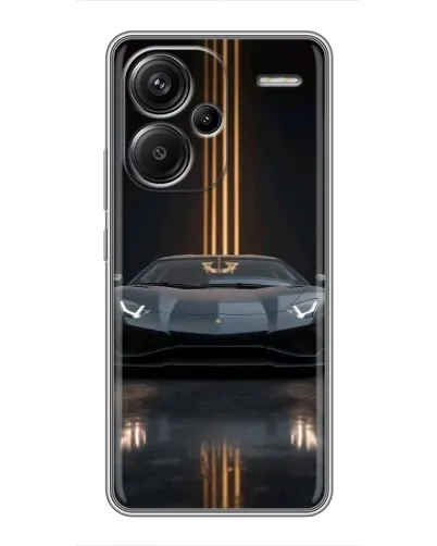Чехол для Xiaomi Redmi Note 13 Pro Plus с картинкой «Lamborghini золотые линии»