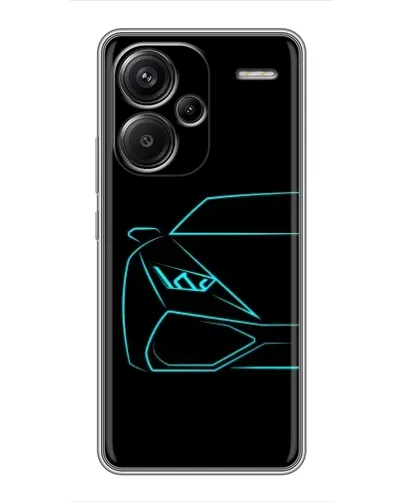 Чехол для Xiaomi Redmi Note 13 Pro Plus с картинкой «Голубой силуэт Lamborghini»