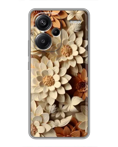 Чохол для Xiaomi Redmi Note 13 Pro Plus з картинкою «Бежевий флористичний декор»