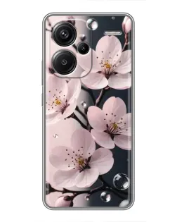 Чохол для Xiaomi Redmi Note 13 Pro Plus з картинкою «Ніжня сакура та краплі»