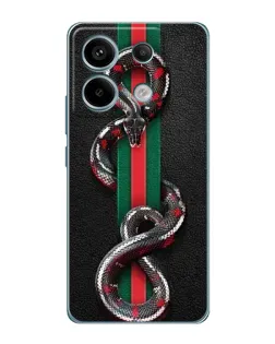 Чохол для Xiaomi Redmi Note 13 Pro з картинкою «Gucci — змія на смузі» Чохол для Xiaomi Redmi Note 13 Pro з картинкою «Gucci — змія на смузі»