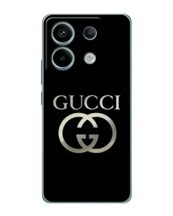 Чохол для Xiaomi Redmi Note 13 Pro з картинкою «Gucci — золото на чорному» Чохол для Xiaomi Redmi Note 13 Pro з картинкою «Gucci — золото на чорному»