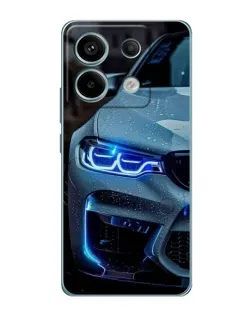 Чехол для Xiaomi Redmi Note 13 Pro с картинкой «Взгляд BMW с синими фарами»