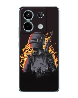 Чохол для Xiaomi Redmi Note 13 Pro з картинкою «PUBG — вогняний силует»