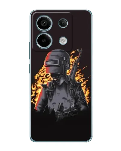Чохол для Xiaomi Redmi Note 13 Pro з картинкою «PUBG — вогняний силует» Чохол для Xiaomi Redmi Note 13 Pro з картинкою «PUBG — вогняний силует»