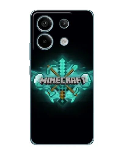 Чехол для Xiaomi Redmi Note 13 Pro с картинкой «Minecraft Diamond лого»