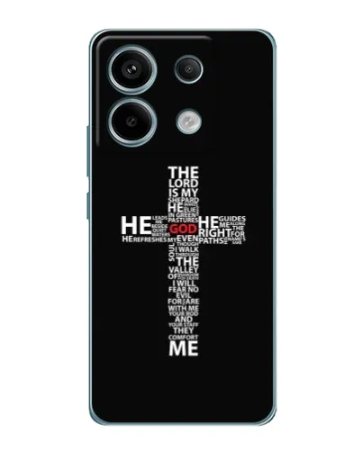 Чехол для Xiaomi Redmi Note 13 Pro с картинкой «Текстовый крест» Чехол для Xiaomi Redmi Note 13 Pro с картинкой «Текстовый крест»