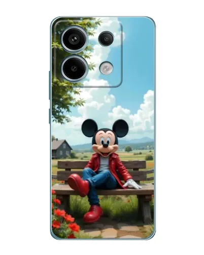 Чехол для Xiaomi Redmi Note 13 Pro с картинкой «Микки на скамейке»