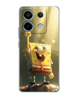 Чехол для Xiaomi Redmi Note 13 Pro с картинкой «Сияющий Спанч Боб»