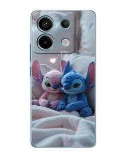 Чехол для Xiaomi Redmi Note 13 Pro с картинкой «Плюшевые Стич Ангел»