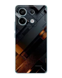 Чехол для Xiaomi Redmi Note 13 Pro с картинкой «Черные геометрические блоки»