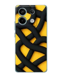 Чехол для Xiaomi Redmi Note 13 Pro с картинкой «Черное желтое переплетение»