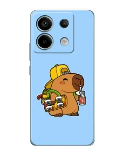 Чехол для Xiaomi Redmi Note 13 Pro с картинкой «Капибара на скейте»