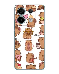 Чехол для Xiaomi Redmi Note 13 Pro с картинкой «Стикерпак с капибарами»