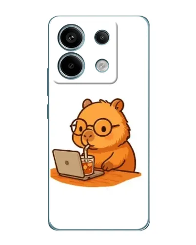 Чехол для Xiaomi Redmi Note 13 Pro с картинкой «Капибара с ноутбуком»