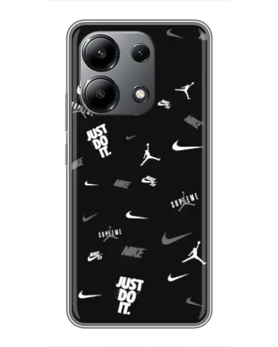 Чохол для Xiaomi Redmi Note 13 (4G) з картинкою «Nike Black Pattern»