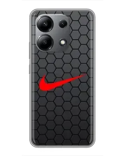 Чохол для Xiaomi Redmi Note 13 (4G) з картинкою «Nike — карбонова сітка»