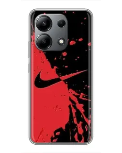 Чохол для Xiaomi Redmi Note 13 (4G) з картинкою «Червоні бризки Nike»