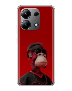 Чохол для Xiaomi Redmi Note 13 (4G) з картинкою «Bored Ape в червоному»