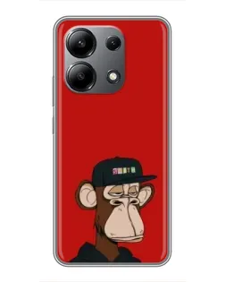Чохол для Xiaomi Redmi Note 13 (4G) з картинкою «Bored Ape — червоний фон»