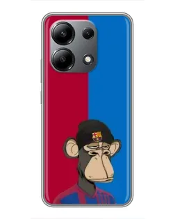 Чохол для Xiaomi Redmi Note 13 (4G) з картинкою «Bored Ape — фанат Барси»