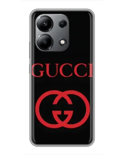 Чохол для Xiaomi Redmi Note 13 (4G) з картинкою «Gucci — червоний логотип»