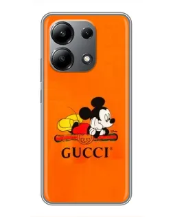 Чохол для Xiaomi Redmi Note 13 (4G) з картинкою «Міккі Маус Gucci — помаранч»