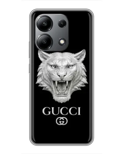 Чохол для Xiaomi Redmi Note 13 (4G) з картинкою «Gucci — срібний лев» Чохол для Xiaomi Redmi Note 13 (4G) з картинкою «Gucci — срібний лев»