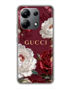 Чохол для Xiaomi Redmi Note 13 (4G) з картинкою «Gucci — бордові троянди»