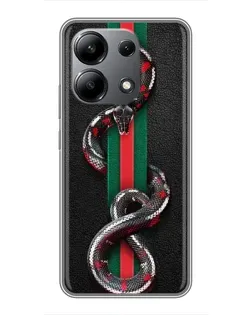 Чохол для Xiaomi Redmi Note 13 (4G) з картинкою «Gucci — змія на смузі»