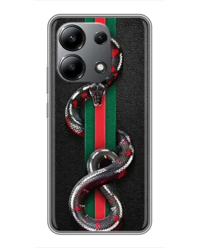 Чохол для Xiaomi Redmi Note 13 (4G) з картинкою «Gucci — змія на смузі» Чохол для Xiaomi Redmi Note 13 (4G) з картинкою «Gucci — змія на смузі»