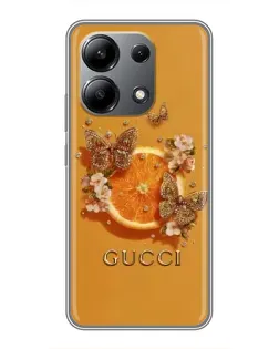 Чохол для Xiaomi Redmi Note 13 (4G) з картинкою «Gucci — золоті метелики»
