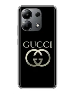 Чохол для Xiaomi Redmi Note 13 (4G) з картинкою «Gucci — золото на чорному»