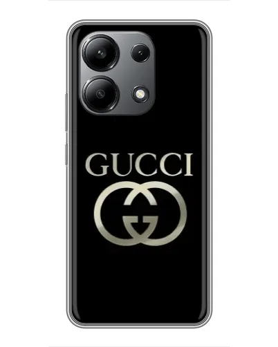 Чехол для Xiaomi Redmi Note 13 (4G) с картинкой «Gucci — золото на черном» Чехол для Xiaomi Redmi Note 13 (4G) с картинкой «Gucci — золото на черном»