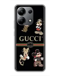 Чохол для Xiaomi Redmi Note 13 (4G) з картинкою «Gucci — герої Disney та монограма»