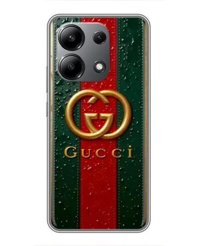 Чохол для Xiaomi Redmi Note 13 (4G) з картинкою «Gucci — фірмова смуга та золото» Чохол для Xiaomi Redmi Note 13 (4G) з картинкою «Gucci — фірмова смуга та золото»