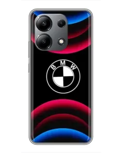 Чохол для Xiaomi Redmi Note 13 (4G) з картинкою «Логотип BMW та неонові дуги»