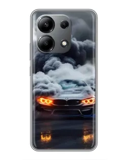 Чохол для Xiaomi Redmi Note 13 (4G) з картинкою «BMW у диму»