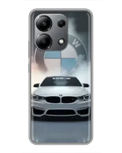 Чехол для Xiaomi Redmi Note 13 (4G) с картинкой «BMW в белом дыму»