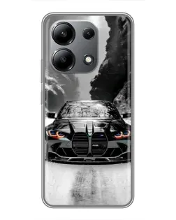 Чехол для Xiaomi Redmi Note 13 (4G) с картинкой «BMW — акварельный дрифт»