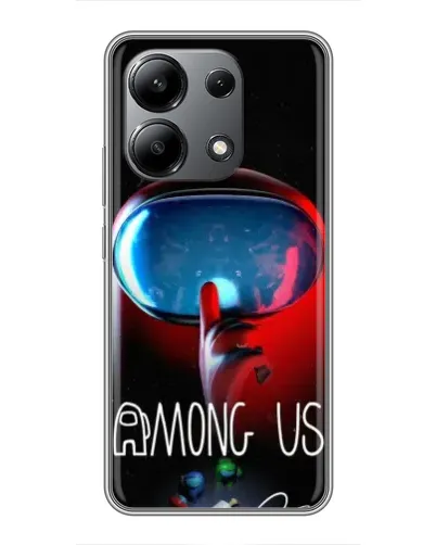 Чохол для Xiaomi Redmi Note 13 (4G) з картинкою «Червоний імпостер — макро»